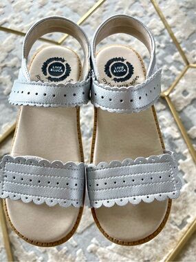 Livie & Luca Silver Scallop Strap Sandals